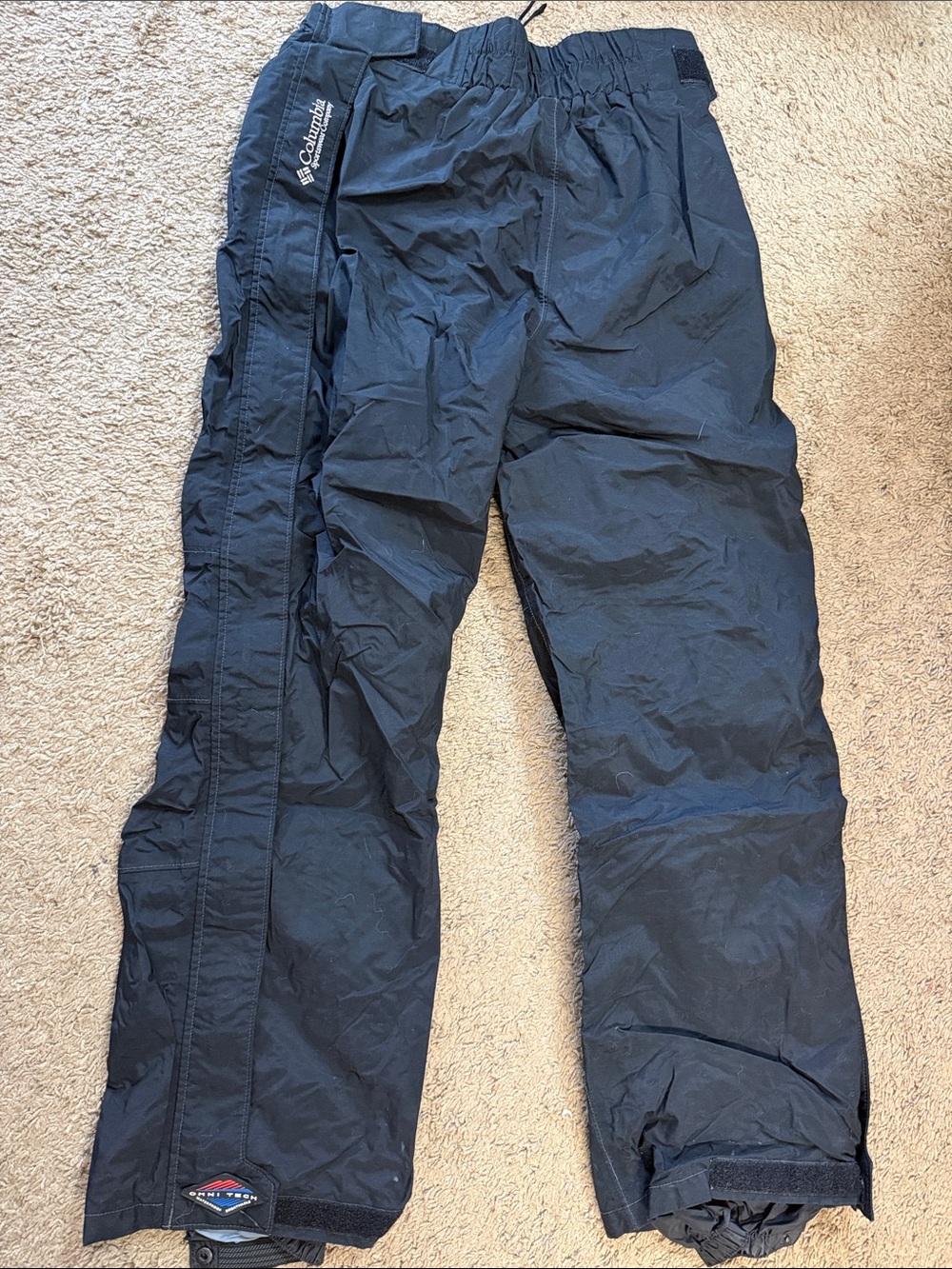 1990’s Columbia Black Ski Snow Pants Men's Large Waterproof DoubleLayer OmniTech